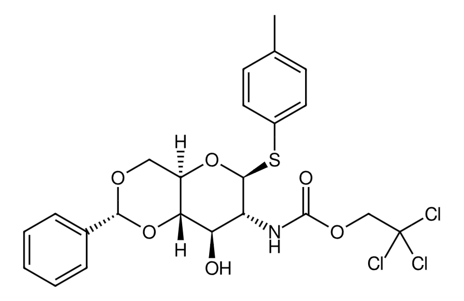 4-Methylphenyl 2-deoxy-46-O-R-phenylmethylene-1-thio-2-222-trichloroethoxycarbonylamino-β-D-glucopyranoside 2-(2,4-dichlorophenyl) piperazine