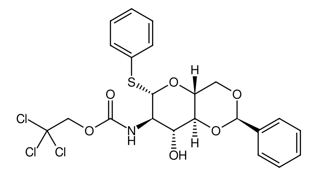 Phenyl 2-deoxy-46-O-R-phenylmethylene-1-thio-2-222-trichloroethoxycarbonylamino-β-D-glucopyranoside 2-(2,4-dichlorophenyl) piperazine