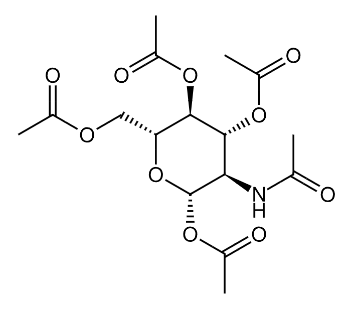 β-D-Glucopyranose 2-deoxy-2-methoxycarbonylamino- 1346-tetraacetate 2-(2,4-dichlorophenyl) piperazine